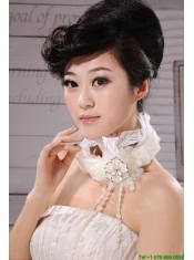 White Chiffon Flower Silk Ribbon Choker Necklace