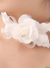 White Exquisite Ribbons Flower Organza Fascinators