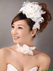White Exquisite Ribbons Flower Organza Fascinators