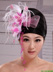 White Feather and Net Flowers With Beading New Arrival