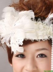 White Feather Wedding and Special Occasion Lace Fascinators