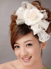 White Imitation Pearls Flower Sweet Tulle Fascinators
