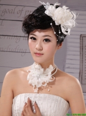 White Imitation Pearls Lace Special Occasion Fascinators