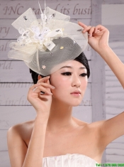 White Net Yarn Fashion Pearl Tire Fascinators