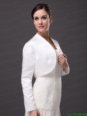 White Satin Jacket For Wedding and Other Occasion With Long Sleeves