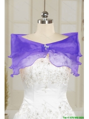 Detachable and Custom Made Purple Sweet 16 Dresses with Beading and Ruffles