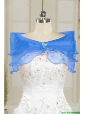 Detachable Aqua Blue Sweet 16 Dresses with Beading and Ruffles