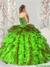 Detachable Beading and Ruffles Multi Color Dresses for Quince