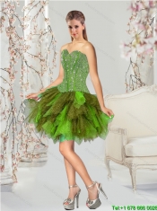 Detachable Beading and Ruffles Multi Color Dresses for Quince