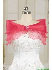 Detachable Beading and Ruffles Multi Color Quince Dresses for 2015