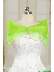 Detachable Beading and Ruffles Quince Dresses in Spring Green for 2015