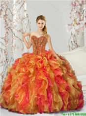 Detachable Beading and Ruffles Quinceanera Dresses in Multi Color