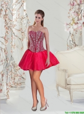 Detachable Beading and Ruffles Red Quinceanera Dresses for 2015