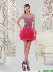 Detachable Beading and Ruffles Red Sweet 16 Dresses