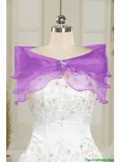 Detachable Blue and Lavender Dresses for Quince with Beading and Ruffles