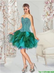 Detachable Multi Color Beading and Ruffles Sweet 15 Dresses for 2015