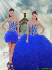 Detachable Royal Blue Quinceanera Dresses with Beading and Ruffles for 2015 Spring Detachable Royal Blue Quinceanera Dresses with Beading and Ruffles for 2015 Spring