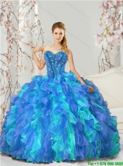New Style Beading and Ruffles Multi Color Quinceanera Dresses for 2015