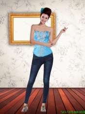 Elegant Multi Color  Strapless 2015 Corset with Beading