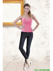 Unique Sweetheart Baby Pink Corset With Beading for 2015