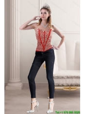 2015 New Style Strapless Corset with Beading and Appliques