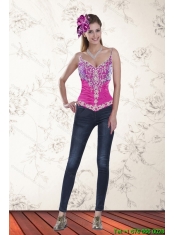 2015 Sweetheart Multi Color Corset with Pick Ups and Embroidery