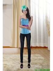 Baby Blue Sweetheart Corset with Ruffles and Beading