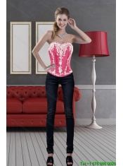 Hot Pink Sweetheart 2015 Pretty Corset with Pick Ups and Embroidery