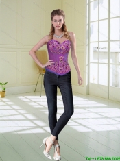 Purple Sweetheart 2015 Corset with Beading and Appliques