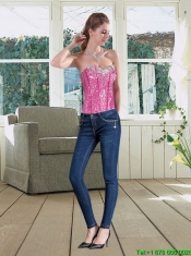 Sweetheart Hot Pink 2015 Cute Corset with Ruffls and Beading