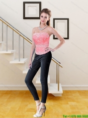 The Brand New Style Hot Pink Corset with Beadwork and Embroidery