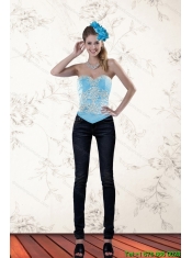 The Most Popular Ruffled Baby Blue Sweetheart Corset for 2015