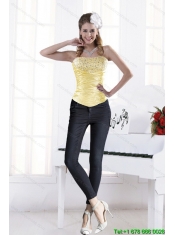 Yellow Strapless Elegant Beading Corset for 2015