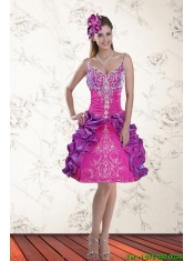 2015 Beautiful Straps Multi Color Christmas Party Dresses with Embroidery