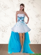 2015 Pretty Multi Color Strapless Christmas Party Dresses with Embroidery and Beading