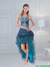 2015 Pretty Straps Multi Color Christmas Party Dresses with Embroidery and Hand Made Flower
