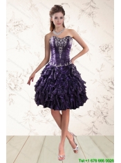 2015 Purple High Low Christmas Party Dresses for Spring