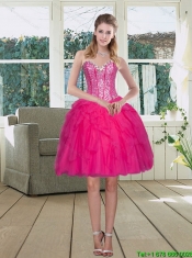 Hot Pink Sweetheart 2015 Spring Cute Prom Dresses with Beading