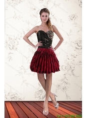 Multi Color Sweetheart Christmas Party Dresses with Ruffles and Beading