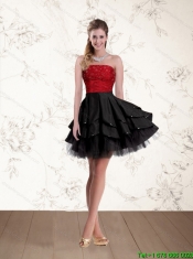 2015 Sexy and New Style Strapless Beaded Prom Dresses in Red and Black 2015 Sexy and New Style Strapless Beaded Prom Dresses in Red and Black