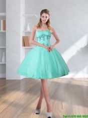 2015 Spring Turquoise Sweetheart Junior Dresses with Embroidery