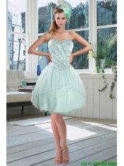 Beautiful Light Blue Sweetheart Short Junior Dresses with Beading