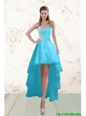 Fashionable Baby Blue Junior Dresses with Beading and Ruffles
