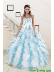 2015 Best Appliques and Ruffles Quince Dresses in Multi Color
