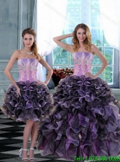 2015 Best Appliques and Ruffles Quinceanera Dresses in Multi Color