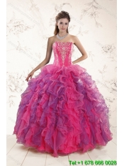 2015 Best Spring Multi Color Quinceanera Dresses with Appliques