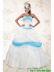2015 Best Strapless Floor Length Sweet 16 Dresses with Appliques