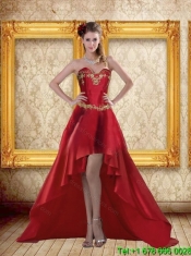 2015 Best Wine Red Sweetheart Quinceanera Dresses with Embroidery and Pick Ups