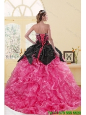2015 Classical Beading and Ruffles Sweet 16 Dresses in Multi Color