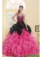2015 Classical Beading and Ruffles Sweet 16 Dresses in Multi Color